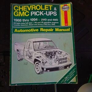 HAYNES Chevrolet GMC Pick Ups Automotive Repair Manual 1988 thru 1994 Gas